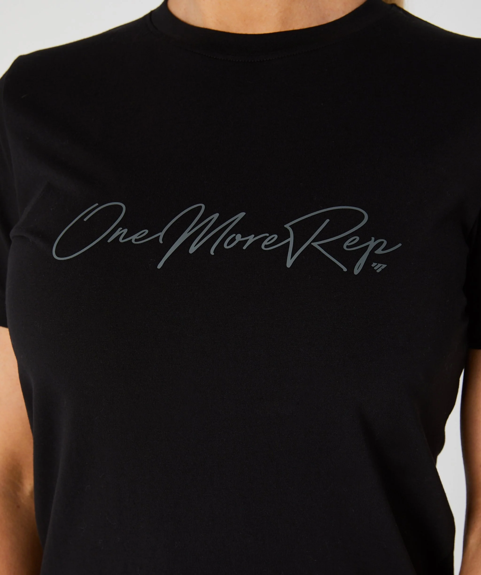 Core Crop Fitted Tee (Black) by OneMoreRep - Image 4