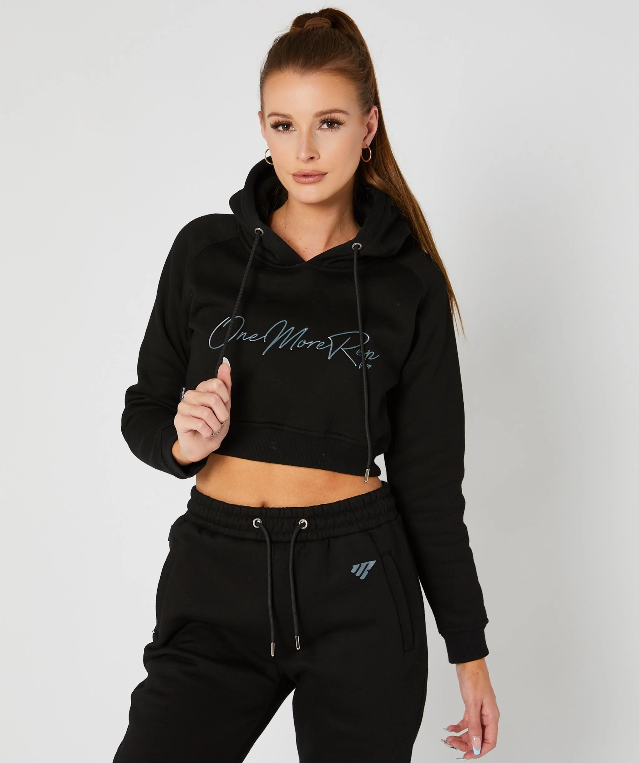 Crop Pullover Hoodie (Black) by OneMoreRep - Image 22