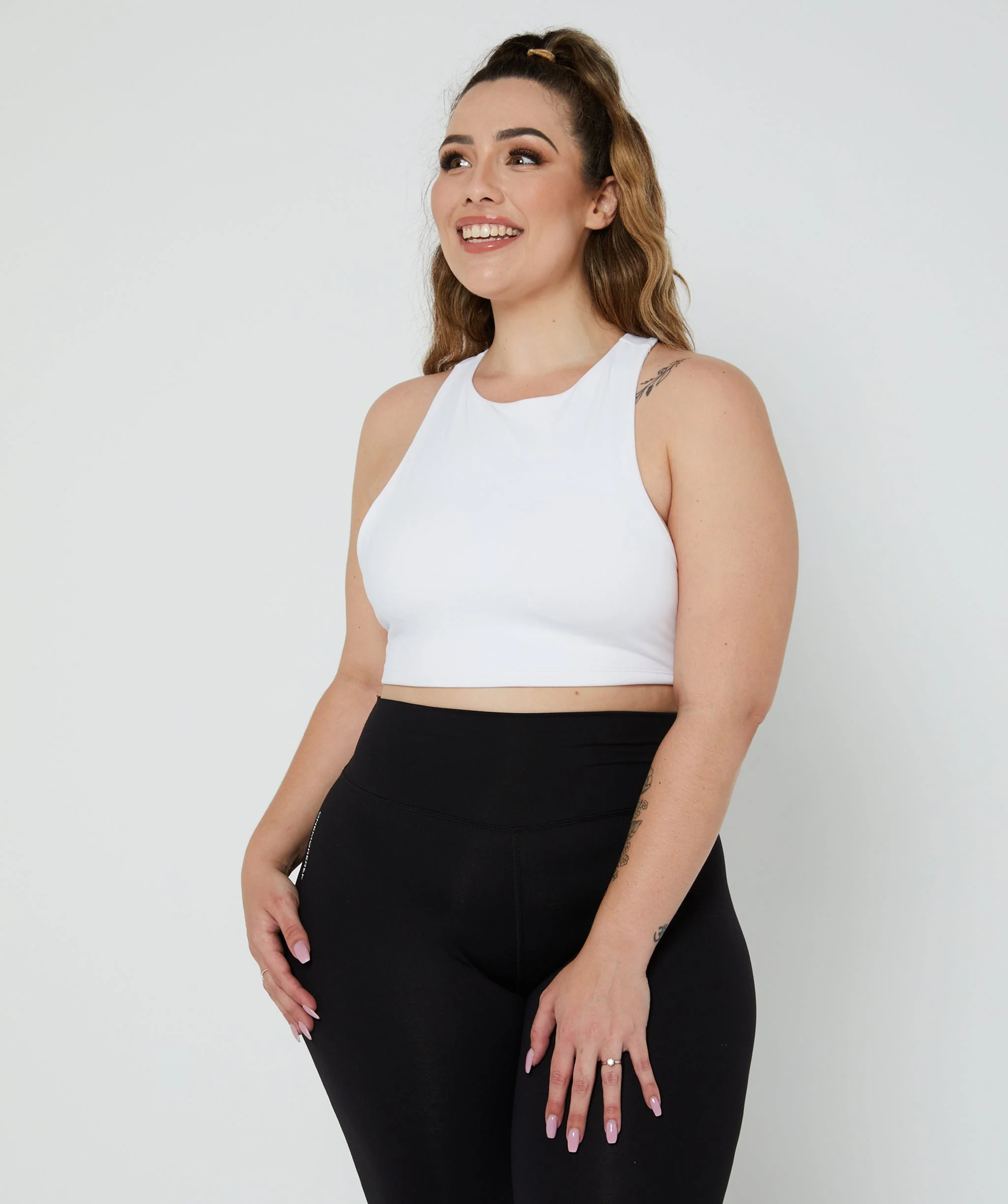 Force T-Back Sports Bra (White) by OneMoreRep - Image 3