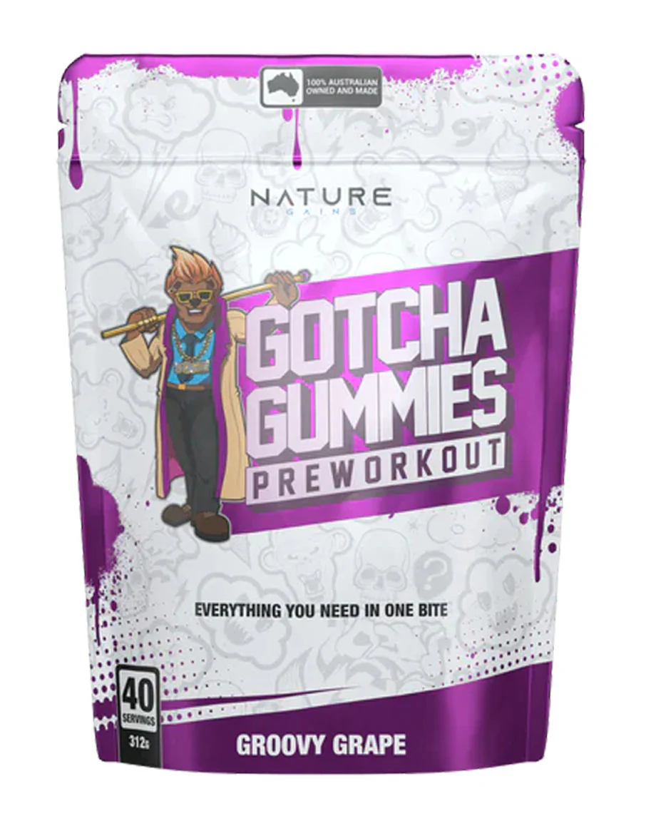 Gotcha Pre-Workout Gummies By Nature Gains Labs