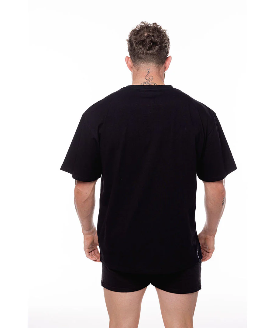 Oversized Pump Unisex Tee Black/Blue Raz by OneMoreRep - Image 3