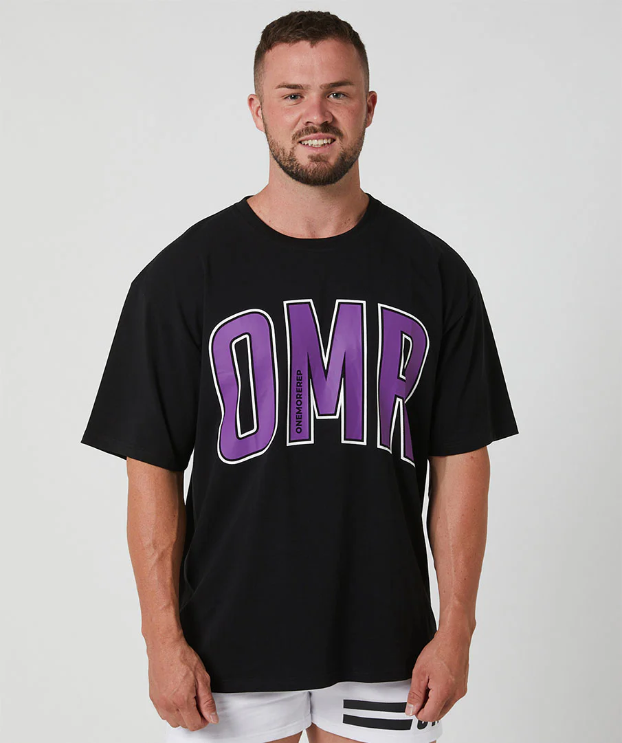 Oversized Pump Unisex Tee Black/Violet by OneMoreRep