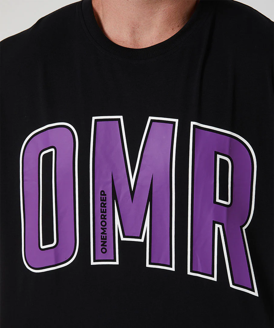 Oversized Pump Unisex Tee Black/Violet by OneMoreRep - Image 5