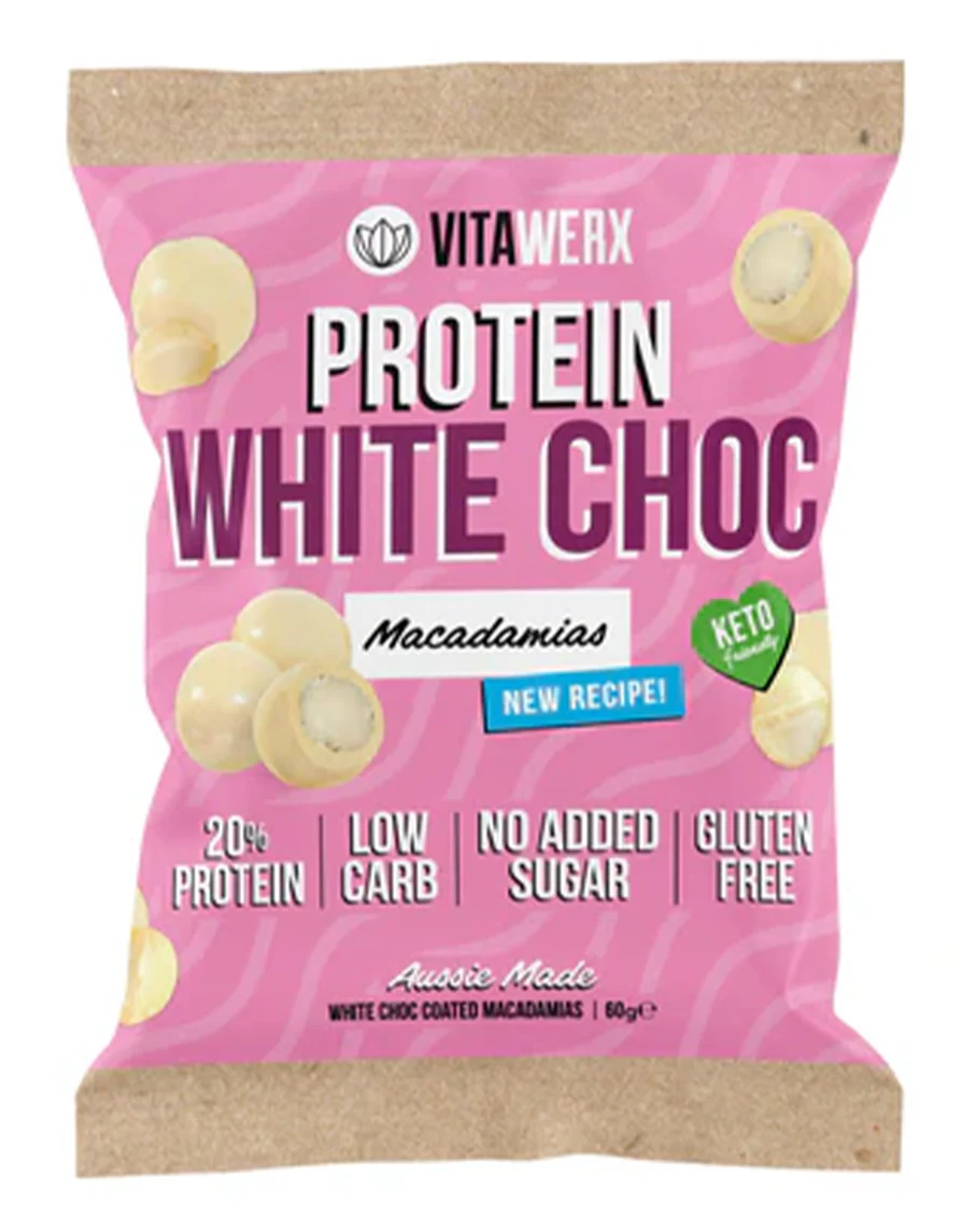 Protein White Choc Macadamias by Vitawerx