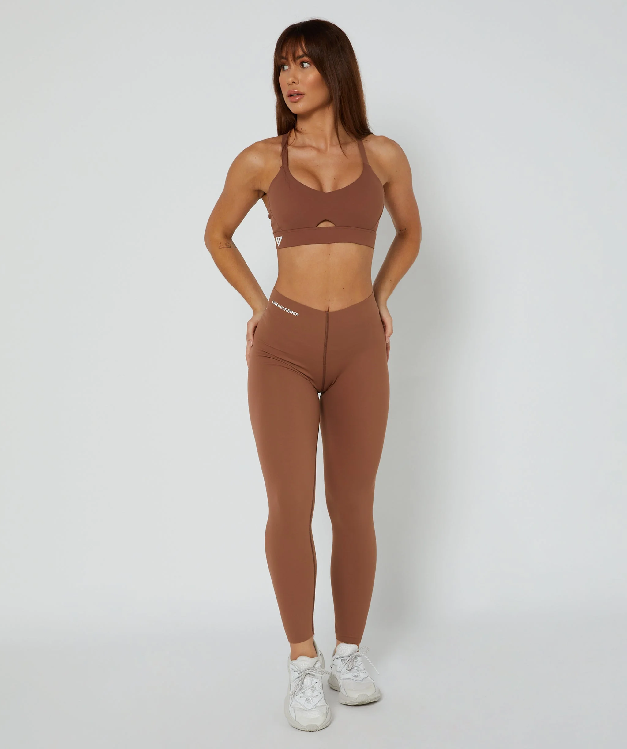 Sleek Leggings - Full Length (Mocha) by OneMoreRep
